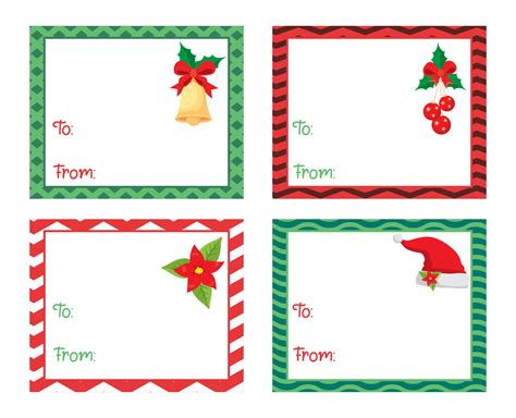10 Best Free Printable Christmas Labels Templates PDF for Free at Printablee