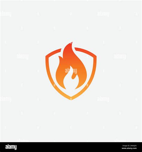 Fire Shield Logo Design Vector Template, Shield Fire Logo Concept, Fire ...