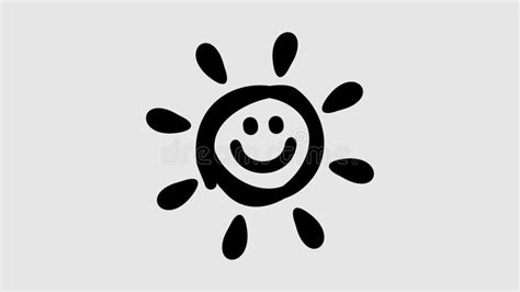 Graphic Animation of a Child S Drawing of a Sun. Alpha Channel Stock ...