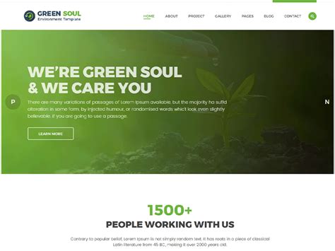 Green Soul - Environment & Non-Profit HTML Template by HasTech on Dribbble