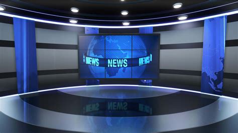 3D Virtual TV Studio News, Backdrop For TV Shows .TV On Wall.3D Virtual ...