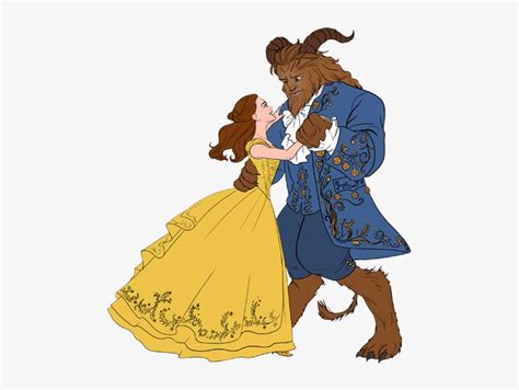 Belle Beast Belle, Beast Dancing - Beauty And The Beast Disney Clipart Transparent PNG - 486x537 ...