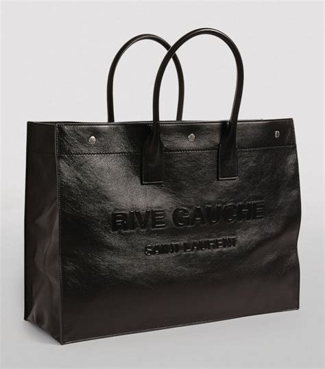 Saint Laurent Leather Rive Gauche Tote Bag in Black for Men - Lyst