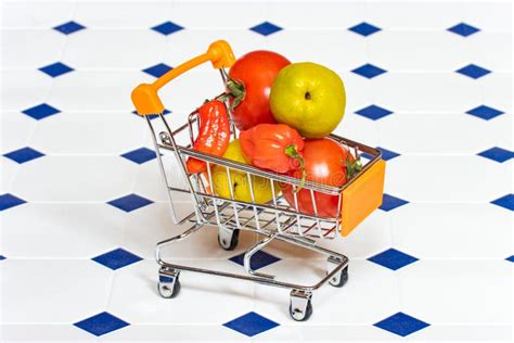 A Shopping Cart Full of Fruits and Vegetables Stock Photo - Image of lifestyle, food: 226093716