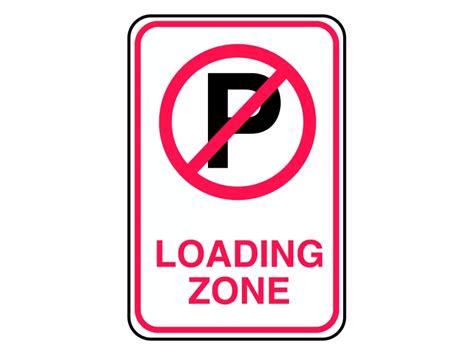 Loading Zone No Parking Sign Vector PNG vector in SVG, PDF, AI, CDR format