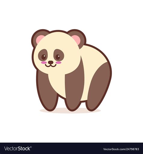 Cute panda cartoon comic character with smiling Vector Image