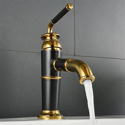 Basin Faucets Retro Faucet Wash Basin Faucet Hotel Copper Gold Mixer Taps Hot and Cold Taps ...