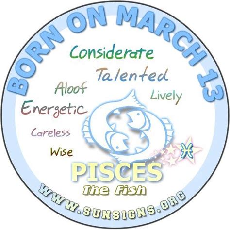 Pisces March 13 - Birthday Horoscope Personality Characteristics » Sun Signs | Birthday ...