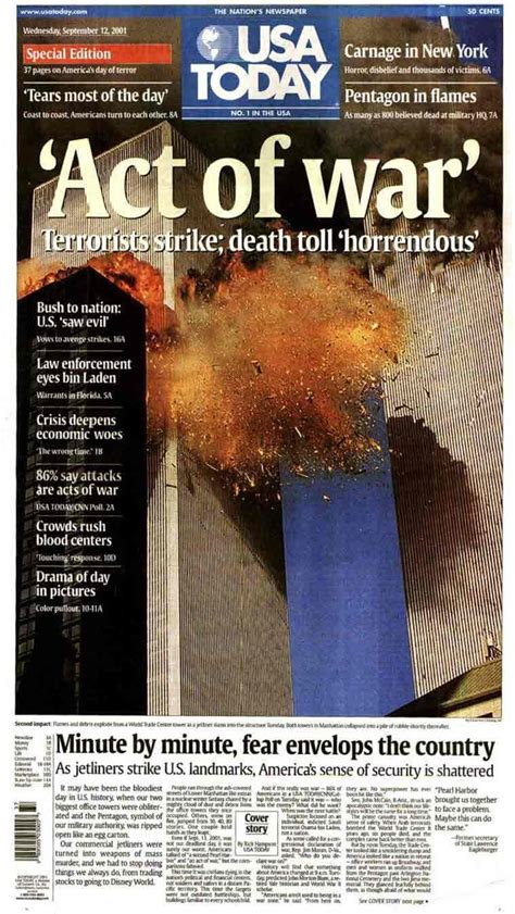 How the world’s newspapers retold the horror of 9/11 on their front pages