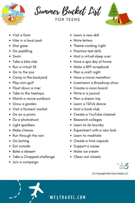 The Ultimate 2024 Summer Bucket List for Teens (Printable PDF)