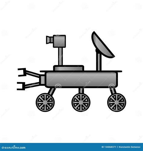 Space rover icon on white stock illustration. Illustration of explorer ...