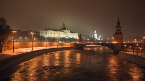 Moscow Kremlin At Night With River Backgrounds | JPG Free Download ...