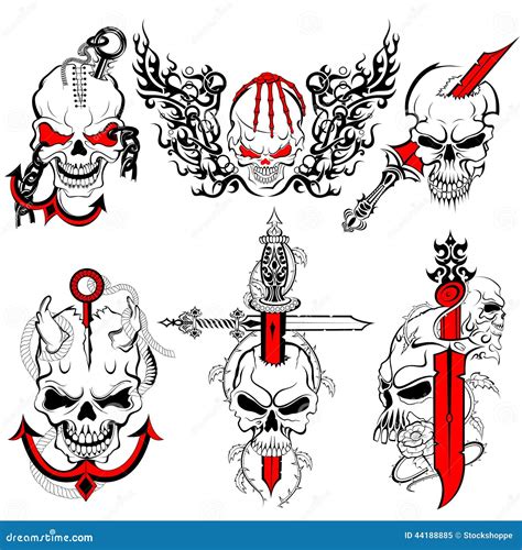 Skull Tattoo Design Stock Vector - Image: 44188885