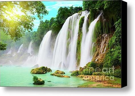 Detian waterfall Canvas Print / Canvas Art by MotHaiBaPhoto Prints | Waterfall wallpaper ...