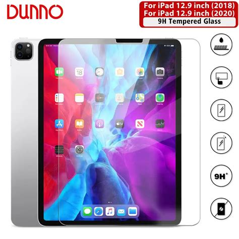 For 2020 iPad Pro 12.9 Screen Protector Glass Apple 2018 iPad Pro 12.9 Tempered Glass Aipad ...