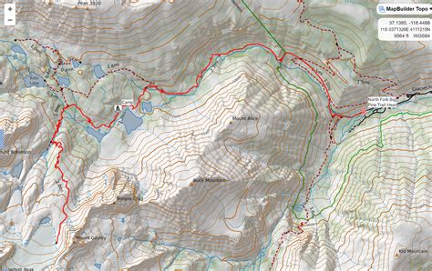 [California] Palisades Glacier Sierra Nevadas - Ten Digit Grid