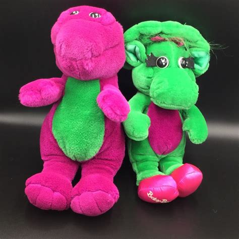 Barney Baby Bop Lyons Group 1992 Plush Lot 13" Stuffed Dinosaur # ...