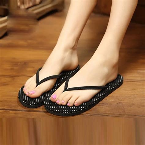 Aliexpress.com : Buy 2018 New Women Fashion Summer Flat Flip Flops Loafers Bohemia Dot Print ...