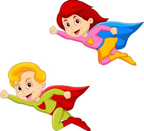 Cartoon superhero kid 8078391 Vector Art at Vecteezy