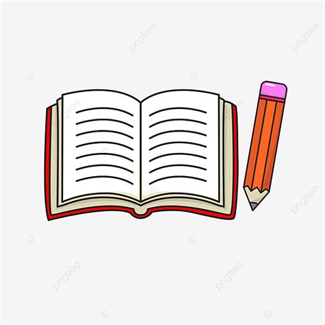 Book Pencil Vector PNG Images, Book And Pencil Vector Illustration In Cartoon Style, Dictionary ...