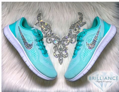 Swarovski Nike Shoes Bling Nike Free RN Shoes Aqua Light