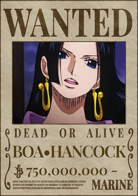 Boa Hancock bounty poster | Immagini, Anime dei ragazzi, Poster