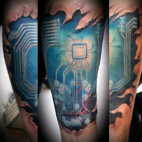 Computer Circuit Tattoo