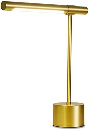 Bling All-Brass Mid Century Desk Lamp - Modern Gold Bankers Lamp Shade - 18-in LED Desk Light ...