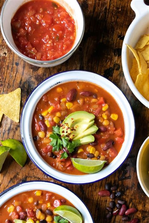 This easy vegan Mexican Bean Soup is a hearty bowl full of flavour. It's rammed with beans and v ...