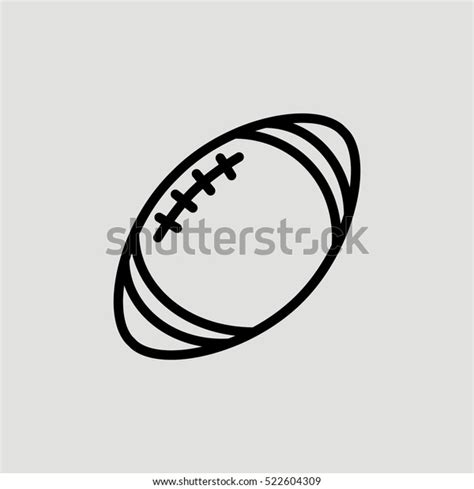 Rugby Ball Outline Vector Icon Stock Vector (Royalty Free) 522604309