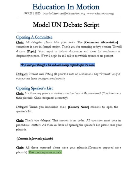 mun debate script | Politics | Public Sphere