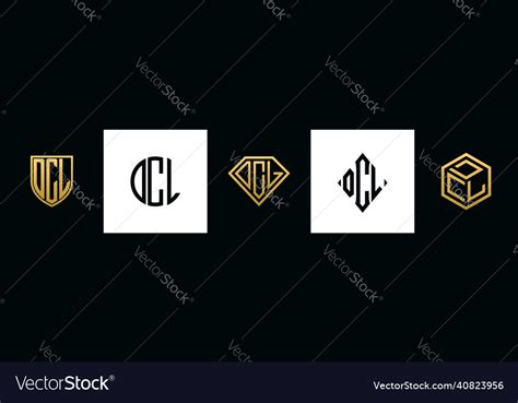 Initial letters dcl logo designs bundle Royalty Free Vector