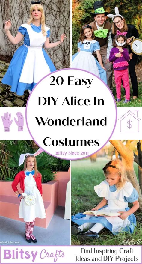 several different pictures with the words 20 easy diy alice in ...