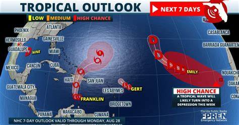 Three tropical storms and two disturbances will likely produce at least ...