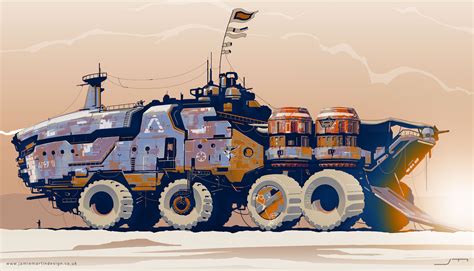 ArtStation - 'The Landship' - vehicle concept art (rear)