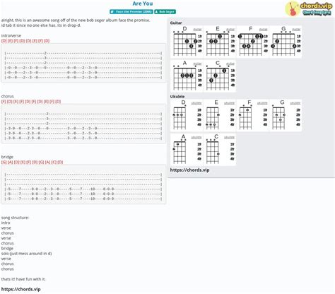 Hợp âm: Are You - cảm âm, tab guitar, ukulele - lời bài hát | chords.vip