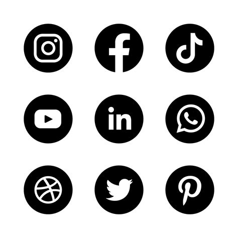 logotipo de redes sociales en color blanco y negro 1972889 Vector en ...