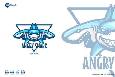 Angry Shark - Character Logo Graphic by NOX Labs · Creative Fabrica