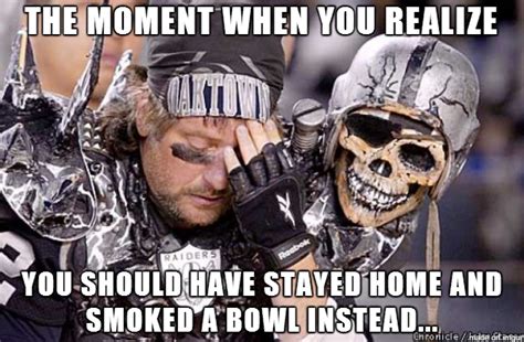 Raiders fan moment of clarity | Nfl memes funny, Football funny, Nfl jokes