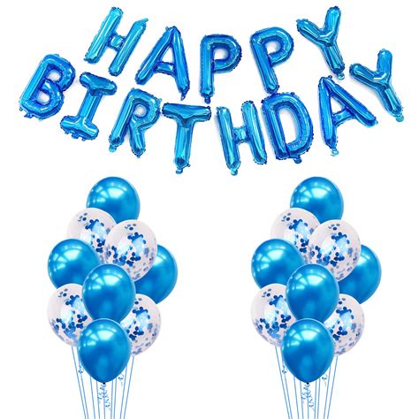 Buy Party Propz Blue Happy Birthday Balloon Combo Set For Boys With Birthday Foil Baloon ...