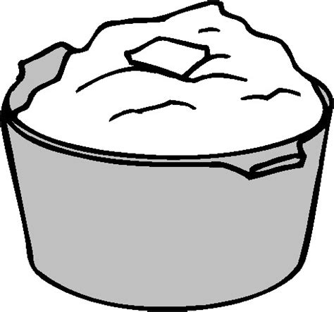 mashed potatoes black and white - Clip Art Library