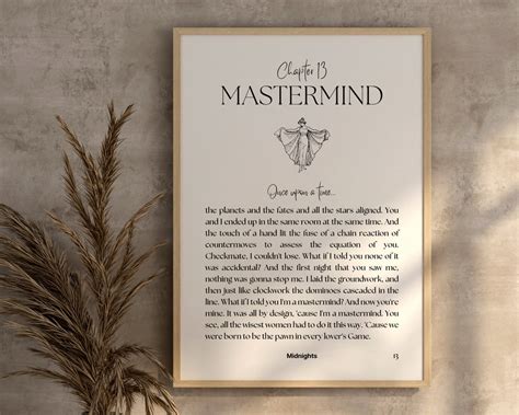 Mastermind Taylor Swift Midnights Poster Mastermind Lyric - Etsy