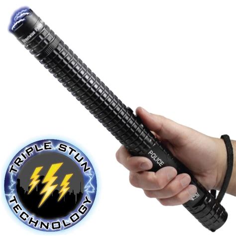 Police Force Tactical Stun Gun Baton Flashlight Women and Men Safety ...