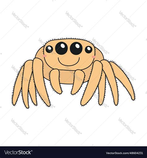 Cute funny jumping spider halloween cartoon Vector Image