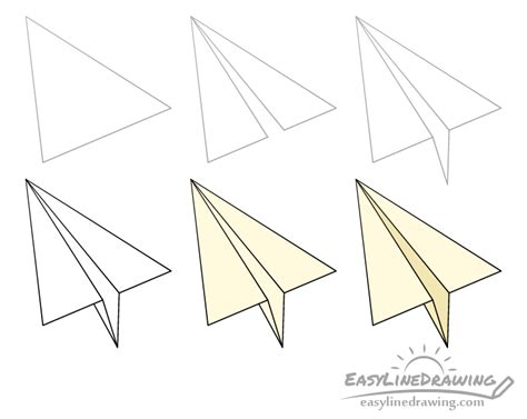 How to Draw a Paper Airplane Step by Step - EasyLineDrawing