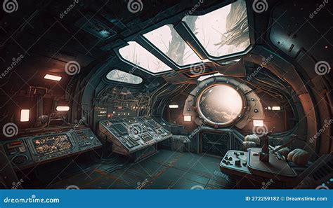 Abandoned Space Ship Interior, Intricate Ultra Realistic. Generative Ai Stock Illustration ...