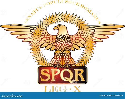 Symbol of the Ancient Roman Empire with an Eagle and the Latin ...