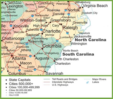 City Map Of Nc And Sc - Get Latest Map Update