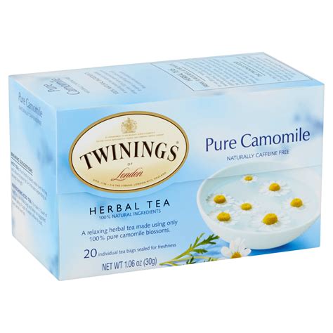 Twinings of London Pure Camomile Herbal Tea Bags, 20 count, 1.06 oz ...