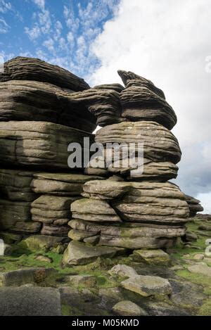 Wheel Stones formation on Derwent Edge Peak District National Park Derbyshire England UK Stock ...